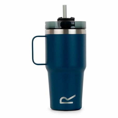 Verre avec Paille Regatta Thermo Insulated Mug Bleu foncé 600 ml Acier inoxydable