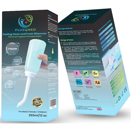Bidet portable pour post-partum 350 ml – Flacon de lavage périnéal à l'envers pour l'hygiène après la naissance – Flacon pulvéri