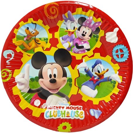 Disney Lot de 8 assiettes en papier Mickey Donald Minnie Mouse Pluto Donald 20 cm