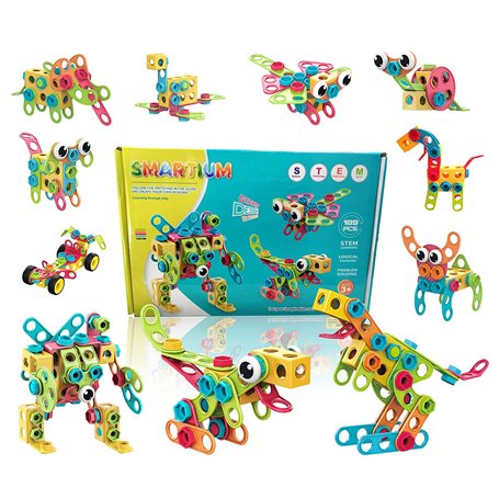 Lot de 189 jouets de construction STEM - créatifs - Construire des jouets éducatifs - Blocs d'ingénierie à partir de 5 6 7 8 9 1