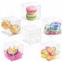 Winter Shore [Lot de 100] 5 cm Petite Boite Transparente Cadeau en Plastique - Boite Macarons Transparent Alimentaire - Boite Tr