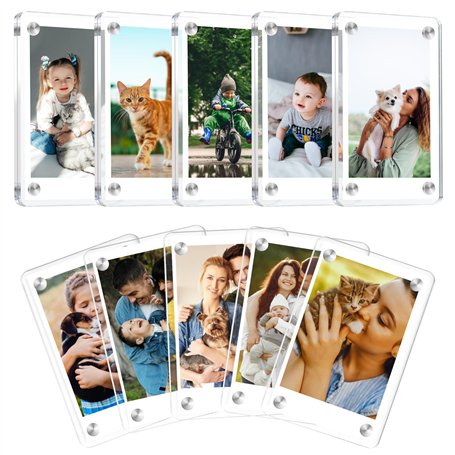 Winter Shore Cadre Photo Magnetique Frigo en Acrylique (Lot de 10) - Magnet Personnalisable Double Face 6 x 9 cm - Cadre Magneti