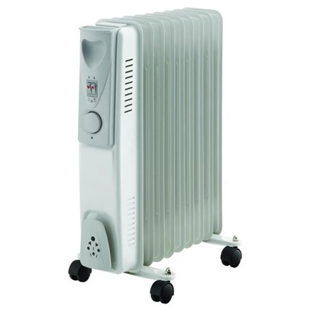 Radiateur électrique bain d'huile - 2000W - WARM TECH - 240V - Jusqu'a 30m3 - Gris