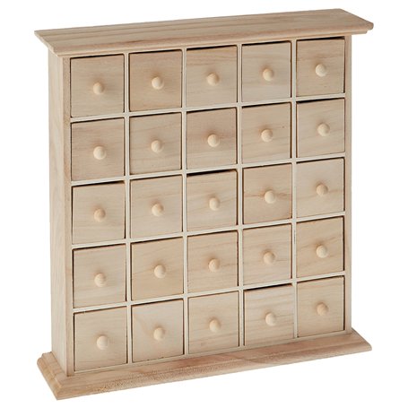 Artemio 14001073 Meuble 25 Tiroirs en Bois a Décorer Beige Taille Unique