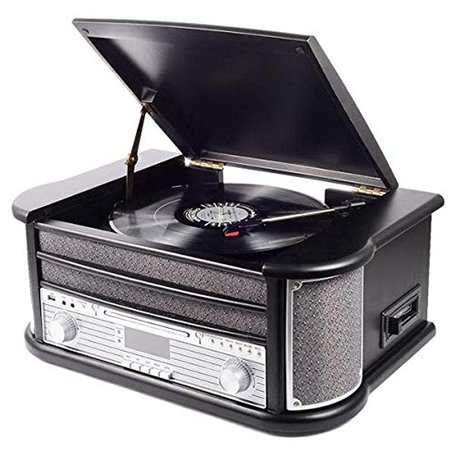 Denver Lecteur de disques vinyles MRD-51BLACK. Radio numérique Dab et FM. Lecteur CD et Cassette. Haut-parleurs 5W. Fonction d'e