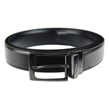 Pierre Cardin Ceinture pour homme 100% cuir naturel Boucle classique Minimaliste Elégant Stylé Couleur Double Noir Taille 125