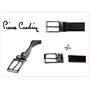 Pierre Cardin Ceinture pour homme 100% cuir naturel Boucle classique Minimaliste Elégant Stylé Couleur Double Noir Taille 125