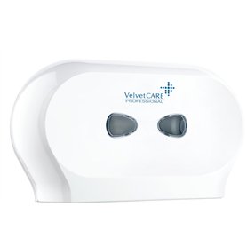 VELVET Double Distributeur de Papier Toilette Jumbo en ABS Blanc VELVET Double Distributeur de Papier Toilette Jumbo en ABS Blanc