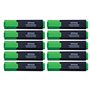 OFFICER PRODUCTS Lot de 10 surligneurs fluorescents - Couleur : vert - Encre non toxique - Pointe biseautée - Qualité supérieure