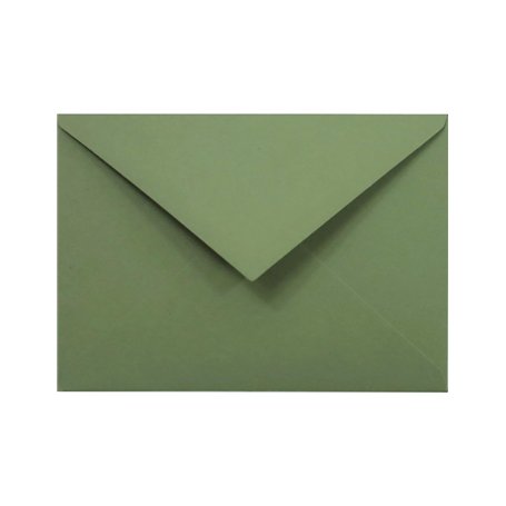 Netuno 100 enveloppes vert olive C6 114 x 162 mm 120g Materica Verdigris rabat pointu enveloppes écologiques colorées papier nat