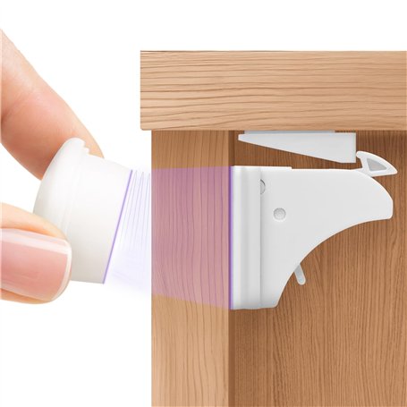 WunderHippo Serrure Magnétique Invisible pour Sécurité Enfant – 12 Verrous & 3 Clés – Blocage Sans Perçage – Protection pour Pla