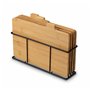 Lot de 4 planches à découper en bambou avec support en cèdre - Avec support en métal noir