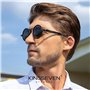 KINGSEVEN Lunettes de soleil polarisées rondes pour homme et femme au style rétro I John Lennon Steampunk Lunettes avec monture 