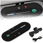 Retoo Kit Mains Libres pour Voiture Bluetooth 5.0, Haut-Parleur Micro Intégré avec Clip Support, Appels Mains Libres, Travailler