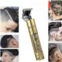 Retoo Tondeuse cheveux et barbe en acier doré avec jeu de douilles (1,5 2 3 4 mm) Tondeuse électrique pour homme, rechargeable p