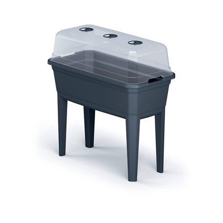 Jardinière haute avec couvercle Prosperplast Respana Planter Ecoline en plastique de couleur anthracite 59
