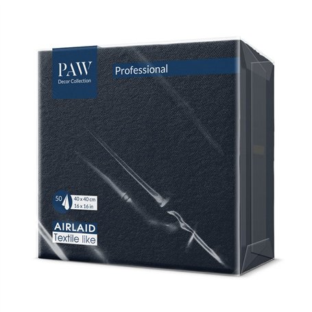PAW - Serviettes Airlaid (40 x 40 cm) I 50 pièces I Unicolore I Semblable à du tissu I Élégante décoration de table I HoReCa I P