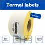 MDlabels Lot de 500 étiquettes thermiques blanches sur rouleau – 50x100 mm – Adhésif permanent pour code-barres – Étiquettes adh