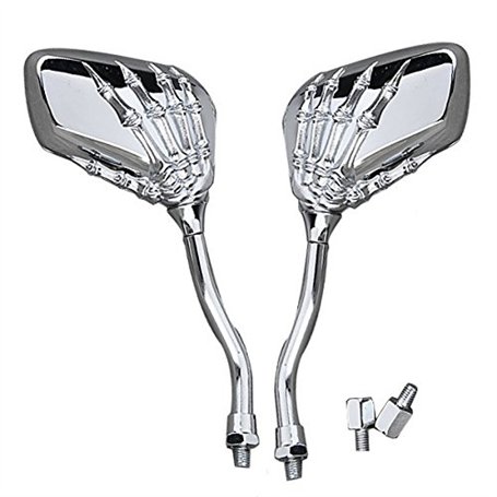 Alamor Rétroviseurs Skull Claw pour Moto H-a-RL-EY H-on-da Su-zu-ki Yam-a-ha