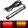 Alamor 12V 17 LED Flexible de Moto Bande de Frein de Queue lumière Stop Clignotant Signe Lumineux Ambre + Rouge