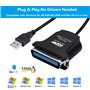 SinLoon Câble adaptateur USB vers port parallèle USB vers IEEE1284 CN36 pour imprimante (70 cm)