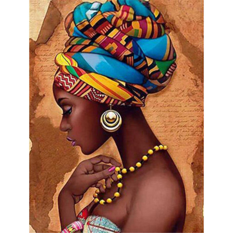 YSCOLOR Diamond Painting 5D Complet Diamant Peinture Rond Fantaisie Femmes Africaines Mosaïque Diamant Broderie Strass Portrait