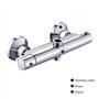 Mitigeur thermostatique pour douche, Mitigeur douche thermostatique 2 sorties laiton chromé, Robinet thermostatique anti-brûlure