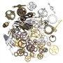 DXLing 76 Pièces Steampunk Engrenages en Métal Pendentif Cogs Grammes Steampunk D'Horloge Argenté Bronze Antique Engrenages Pend