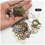 DXLing 76 Pièces Steampunk Engrenages en Métal Pendentif Cogs Grammes Steampunk D'Horloge Argenté Bronze Antique Engrenages Pend