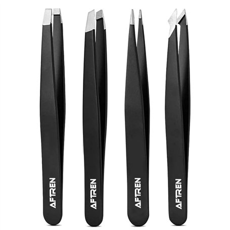 AFTREN Pince à épiler professionnelle 5 pièces en acier inoxydable Ciseaux à sourcils Ciseaux à ongles Idéal pour l'épilation du
