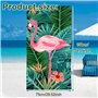 JXBBAAC Flaamiingo Serviette Plage, Serviette de Plage en Microfibre Serviettes Bain à Impression Serviettes Plage Anti Sable Li