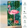 JXBBAAC Flaamiingo Serviette Plage, Serviette de Plage en Microfibre Serviettes Bain à Impression Serviettes Plage Anti Sable Li