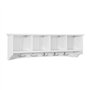 SoBuy® FRG48-L-W Portemanteau Étagère Murale Porte-manteau Salle de Bain Meuble d’Entrée avec 4 Compartiments de Rangement Et 5