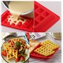 Febbya Moule à Gaufres, Silicone Gaufrier 2 Paquet Antiadhésive Moule à Biscuit Set pour Enfants Muffins Gâteau Choclate Cuisine