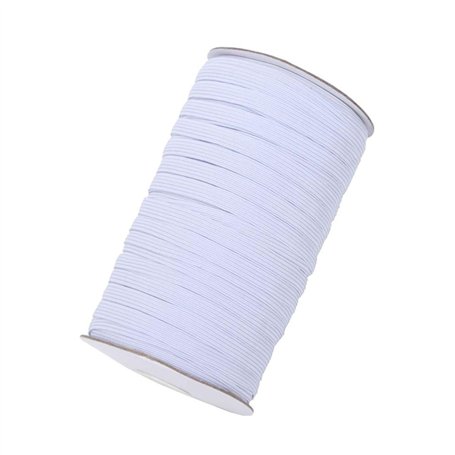 JZK 1 Rouleau 90 mètres bobine élastique blanche 1 cm cordon élastique bobine bandes de couture cordon élastique plat pour brico