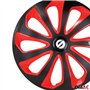 Sparco Enjoliveurs Sicilia - 15-pouces - Noir/Rouge/Carbone - Set de 4 pièces