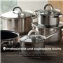 RB Renberg Alexander - Batterie de cuisine 7 pièces avec 3 poêles de 18, 20 et 24cm avec couvercle + 1 de 16cm - Fabriquée en ac