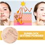 Sitovely Poudre fixatrice de protection solaire naturelle, SPF 50, Sunscreen Setting Powder, Poudre libre pour le visage au fini