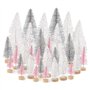 30Pcs Miniatures Décoration Noël Mini Sapin Artificielles Arbre Paillettes Centre Table Ornements 3 Couleurs Cadeau pour la Fête