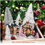 30Pcs Miniatures Décoration Noël Mini Sapin Artificielles Arbre Paillettes Centre Table Ornements 3 Couleurs Cadeau pour la Fête