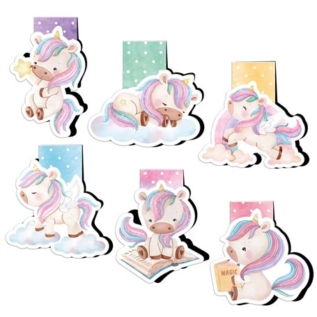 6Pcs Marque Page Magnétique Signet Licornes Bookmark Animaux Cadeau Original Papeterie pour Enfant Enseignant Etudiant Lecteur