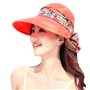 Femme Casquette Visière Large Bord Chapeau de Soleil Plage Voyage Eté Capeline de Camping Pêche Vélo Jardinage Pliable Protectio