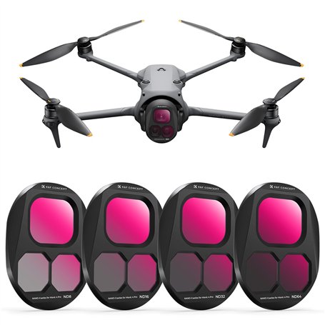 K&F Concept Filtre ND8 ND16 ND32 ND64 Densité Neutre Fixé Compatible avec DJl Mavic 4 Pro Nano-revêtements Étanche Anti des Rayu