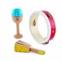 Jouet Hape - Ensemble de Percussions Junior - Ensemble Instruments de Musique en Bois pour Bébé : Tambourin