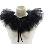 Kdjsic Femmes Victorien à Volants Maille Faux col châle rétro Couches Tulle détachable Cou Volant décoratif Clown Cosplay Tour d