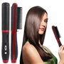 Minidiva Brosse lisseur cheveux, Défriser les Cheveux Anti Scald Anti Statique Fer à lisser avec Technologie Ionique (Rouge)