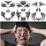 Qpout12x Visage Tatouages Temporaires, Maori Visage Tatouages Étanche Tribal Noir Visage Autocollants De Tatouage pour Femmes/Ho