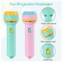 URAQT 2 Pièces Lampe Torche et Projecteur, Lampe de Poche Projecteur pour Enfant, Projecteur d'Histoires vec 10 Disques 80 Image