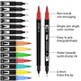 hhhouu Lot de 150 marqueurs pinceaux à double pointe pour adultes Professionnels livres de coloriage, cartes à dessin, journaux,