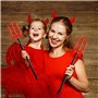 DERAYEE 2pcs Fourche de Diable，Devil Fork Sparkling Rouge Trident Arme Horreur Accessoire pour la Fête d'Halloween
